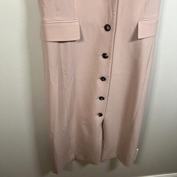 MM Lafleur Cassandra Dress Size 4 Blush Neutral OrigamiTech Midi Career Work - Picture 6 of 8
